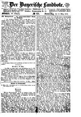 Der Bayerische Landbote Donnerstag 13. März 1873