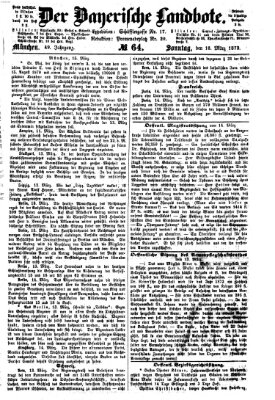 Der Bayerische Landbote Sonntag 16. März 1873