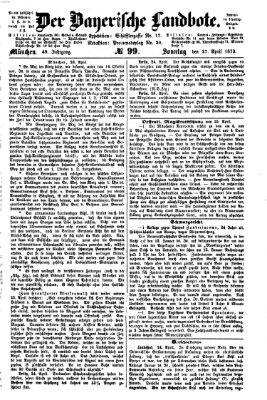 Der Bayerische Landbote Sonntag 27. April 1873