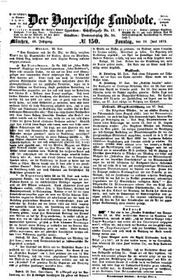 Der Bayerische Landbote Sonntag 29. Juni 1873