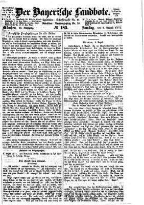 Der Bayerische Landbote Samstag 9. August 1873