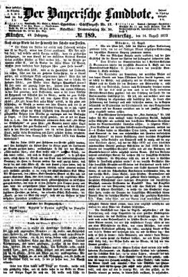 Der Bayerische Landbote Donnerstag 14. August 1873