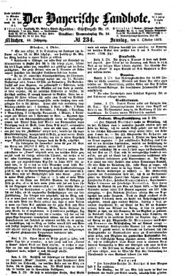 Der Bayerische Landbote Sonntag 5. Oktober 1873