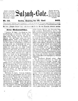 Salzach-Bote Samstag 27. April 1872