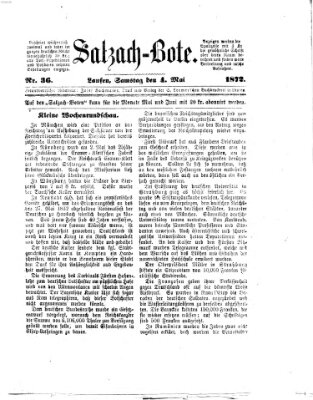 Salzach-Bote Samstag 4. Mai 1872