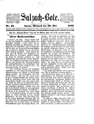 Salzach-Bote Mittwoch 29. Mai 1872