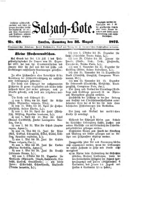 Salzach-Bote Samstag 31. August 1872