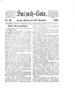 Salzach-Bote Samstag 30. November 1872