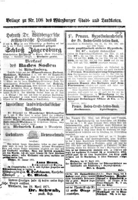 Würzburger Stadt- und Landbote Mittwoch 26. April 1871