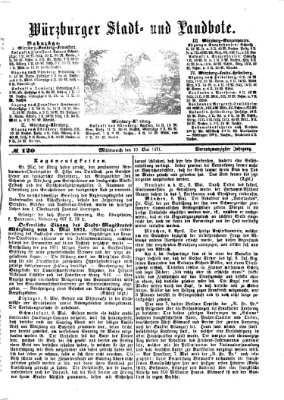 Würzburger Stadt- und Landbote Mittwoch 10. Mai 1871