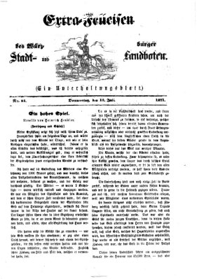 Extra-Felleisen (Würzburger Stadt- und Landbote) Donnerstag 13. Juli 1871