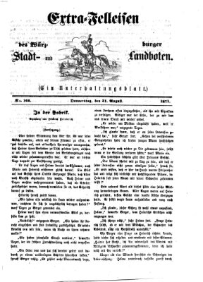 Extra-Felleisen (Würzburger Stadt- und Landbote) Donnerstag 31. August 1871