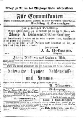 Würzburger Stadt- und Landbote Samstag 2. März 1872