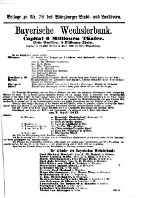 Würzburger Stadt- und Landbote Samstag 30. März 1872