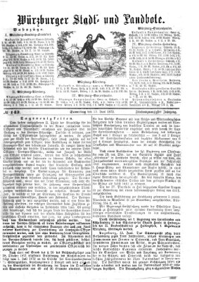 Würzburger Stadt- und Landbote Samstag 15. Juni 1872