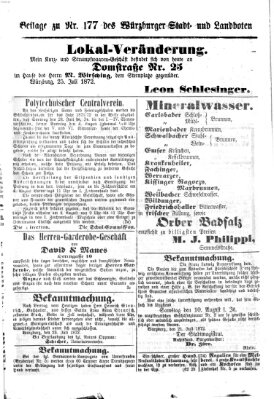 Würzburger Stadt- und Landbote Donnerstag 25. Juli 1872