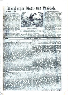 Würzburger Stadt- und Landbote Mittwoch 11. September 1872