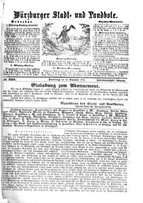 Würzburger Stadt- und Landbote Dienstag 24. September 1872