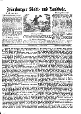 Würzburger Stadt- und Landbote Dienstag 1. Oktober 1872