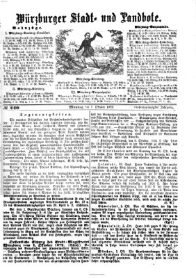 Würzburger Stadt- und Landbote Montag 7. Oktober 1872