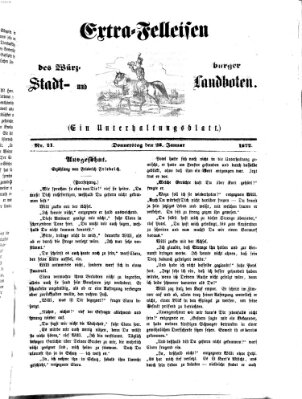 Extra-Felleisen (Würzburger Stadt- und Landbote) Donnerstag 25. Januar 1872