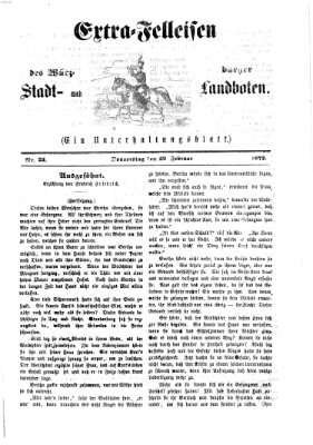 Extra-Felleisen (Würzburger Stadt- und Landbote) Donnerstag 22. Februar 1872