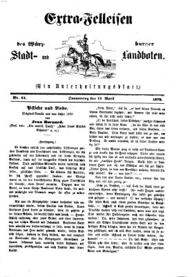 Extra-Felleisen (Würzburger Stadt- und Landbote) Donnerstag 11. April 1872