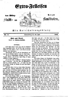 Extra-Felleisen (Würzburger Stadt- und Landbote) Donnerstag 18. Juli 1872