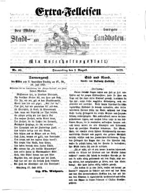 Extra-Felleisen (Würzburger Stadt- und Landbote) Donnerstag 1. August 1872