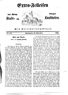 Extra-Felleisen (Würzburger Stadt- und Landbote) Sonntag 22. September 1872