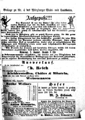 Würzburger Stadt- und Landbote Samstag 4. Januar 1873