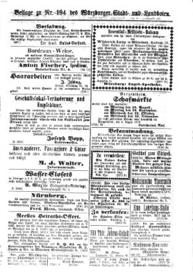 Würzburger Stadt- und Landbote Freitag 15. August 1873