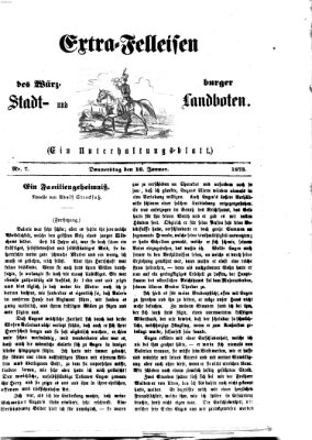 Extra-Felleisen (Würzburger Stadt- und Landbote) Donnerstag 16. Januar 1873