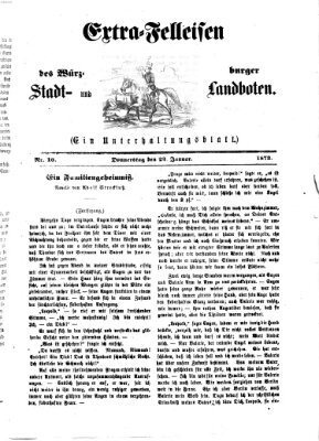 Extra-Felleisen (Würzburger Stadt- und Landbote) Donnerstag 23. Januar 1873