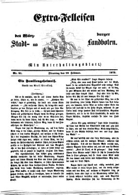 Extra-Felleisen (Würzburger Stadt- und Landbote) Dienstag 18. Februar 1873