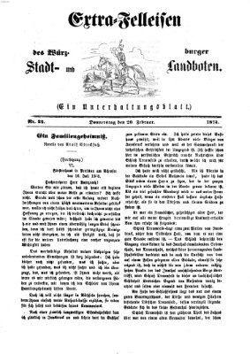 Extra-Felleisen (Würzburger Stadt- und Landbote) Donnerstag 20. Februar 1873