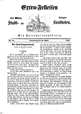 Extra-Felleisen (Würzburger Stadt- und Landbote) Donnerstag 10. April 1873