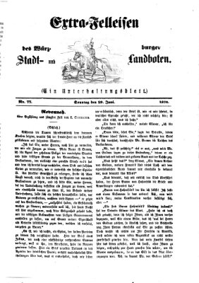 Extra-Felleisen (Würzburger Stadt- und Landbote) Sonntag 29. Juni 1873