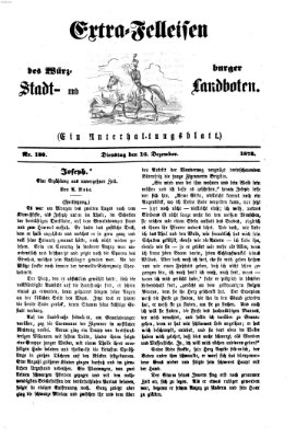 Extra-Felleisen (Würzburger Stadt- und Landbote) Dienstag 16. Dezember 1873