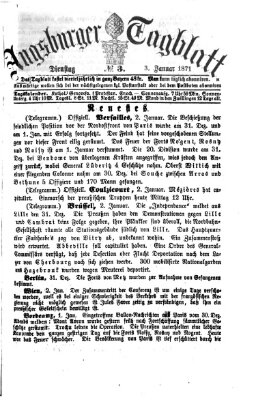 Augsburger Tagblatt Dienstag 3. Januar 1871