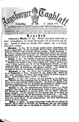 Augsburger Tagblatt Donnerstag 19. Januar 1871