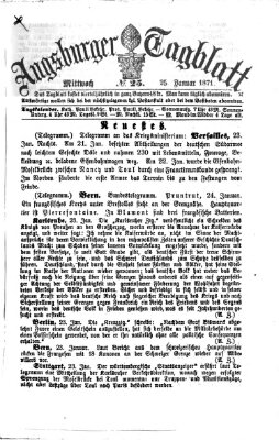 Augsburger Tagblatt Mittwoch 25. Januar 1871