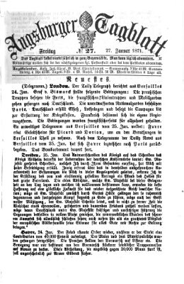 Augsburger Tagblatt Freitag 27. Januar 1871