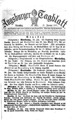 Augsburger Tagblatt Dienstag 31. Januar 1871
