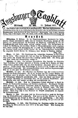 Augsburger Tagblatt Mittwoch 15. Februar 1871