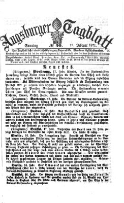 Augsburger Tagblatt Sonntag 19. Februar 1871