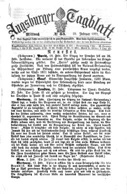 Augsburger Tagblatt Mittwoch 22. Februar 1871