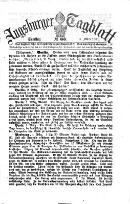 Augsburger Tagblatt Samstag 4. März 1871