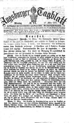 Augsburger Tagblatt Montag 13. März 1871