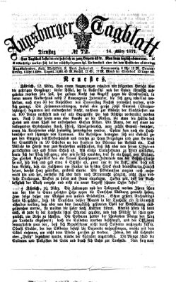 Augsburger Tagblatt Dienstag 14. März 1871